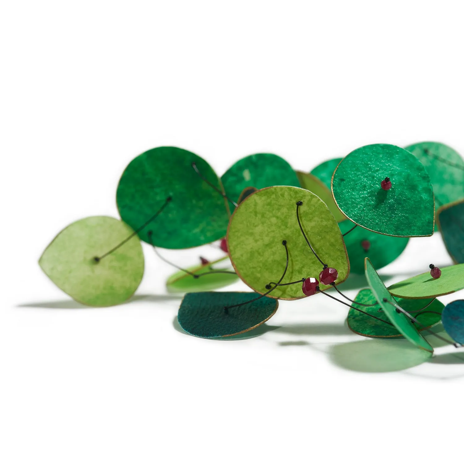 Green & Carnelian Short Parchment Necklace