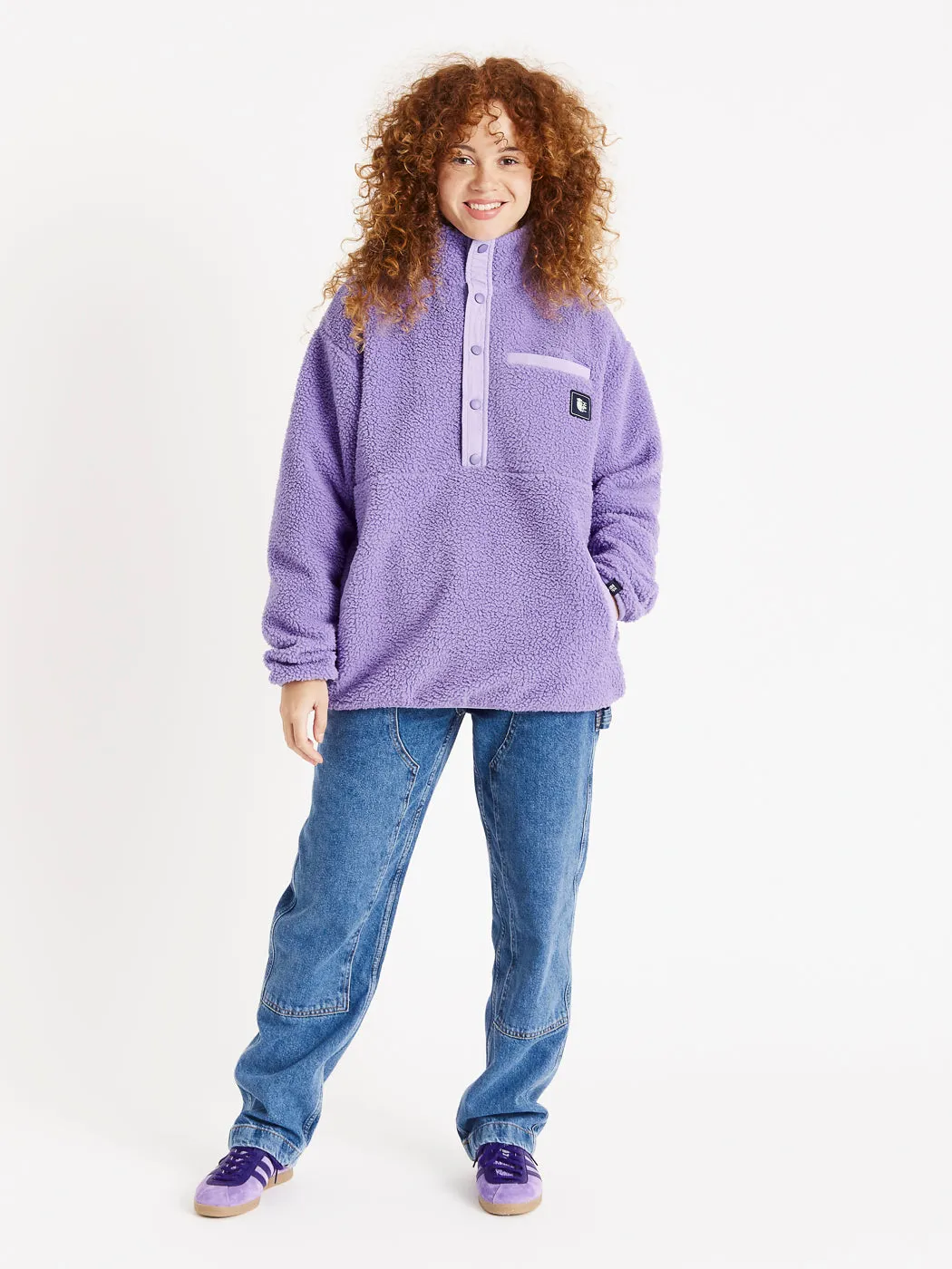 Hawthorn Popper Neck Sherpa Fleece Deep Lavender