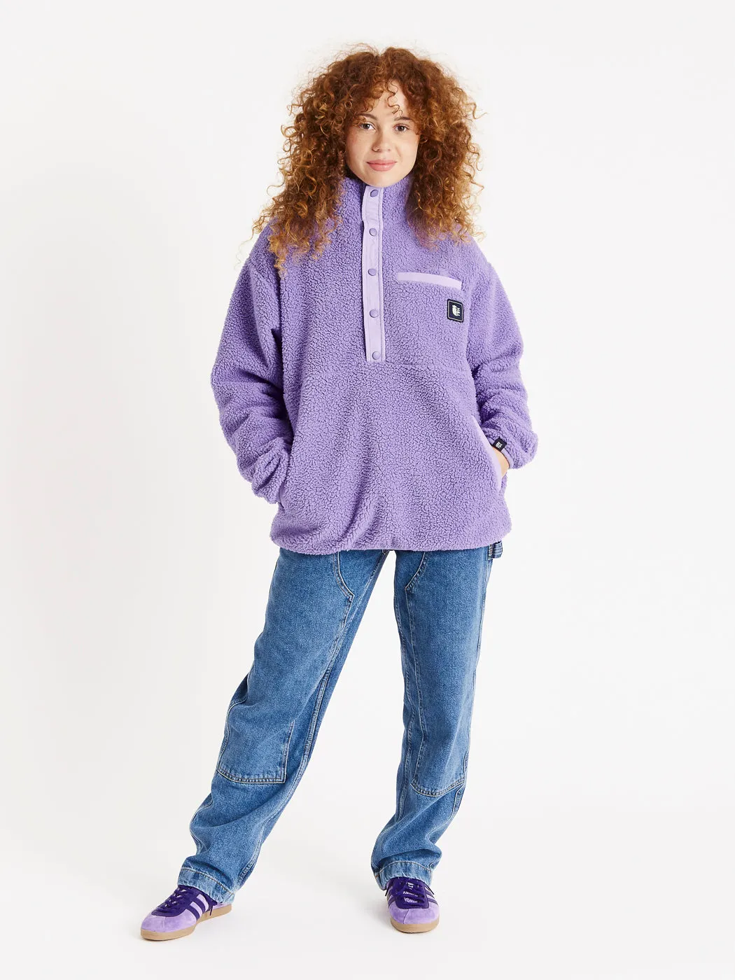 Hawthorn Popper Neck Sherpa Fleece Deep Lavender