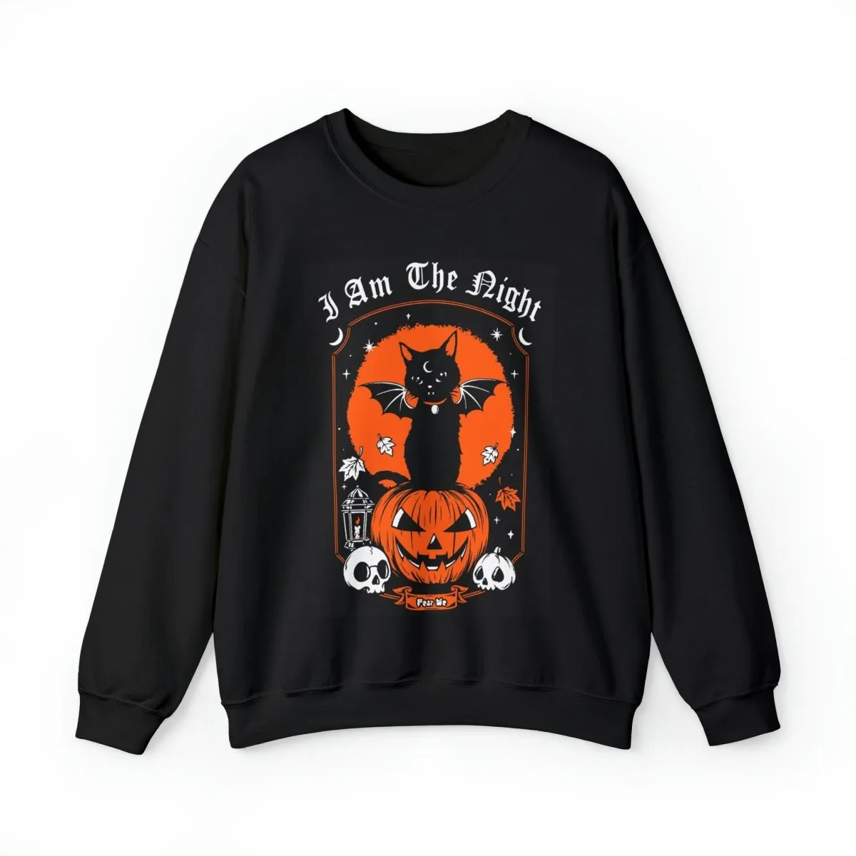 I Am the Night Halloween Cat Crewneck Sweatshirt