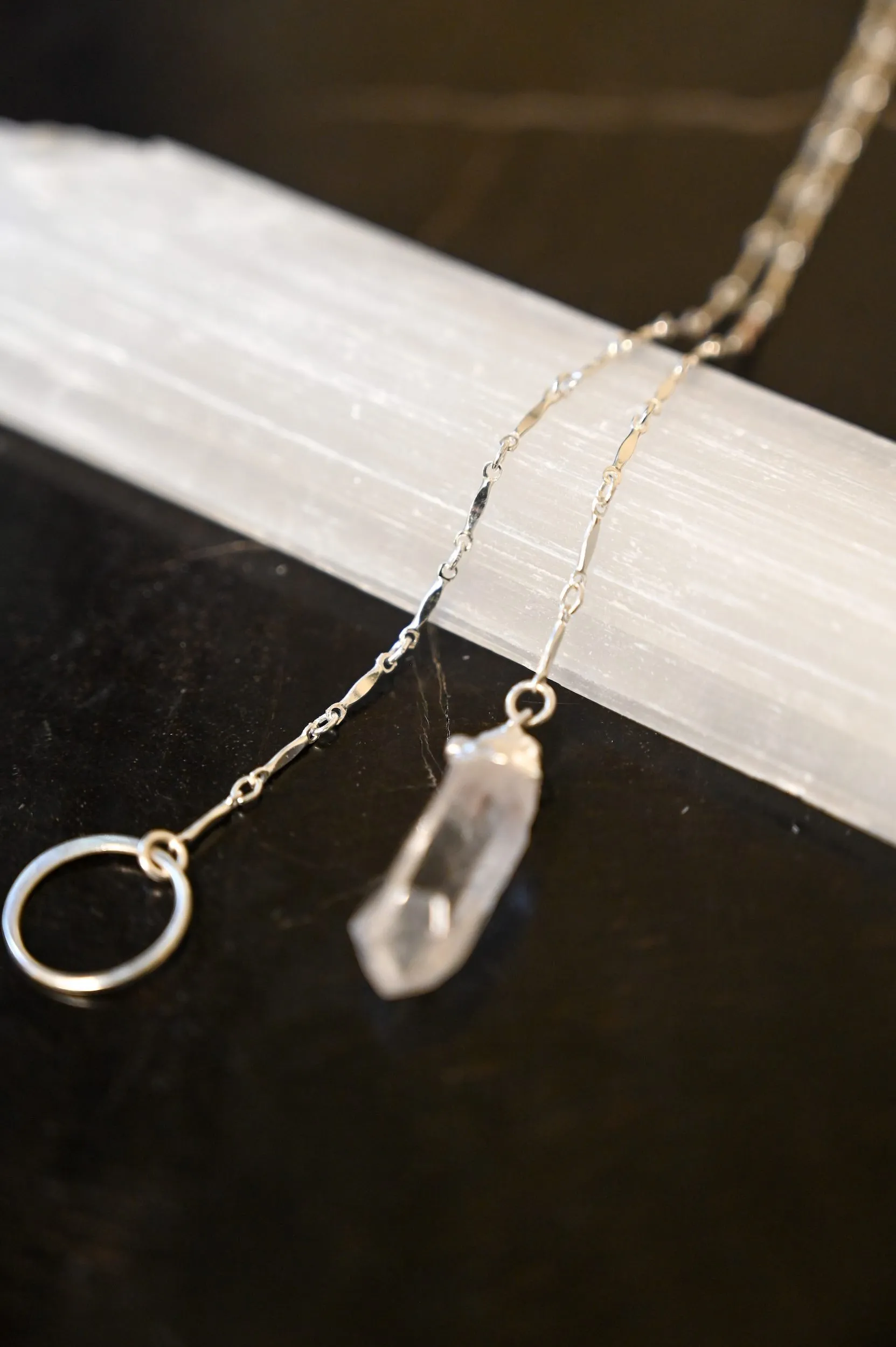 I Walk The Path of My Heart Quartz Lariat Necklace