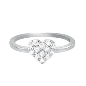 In Love Diamond Ring, White Gold, Size 4.75