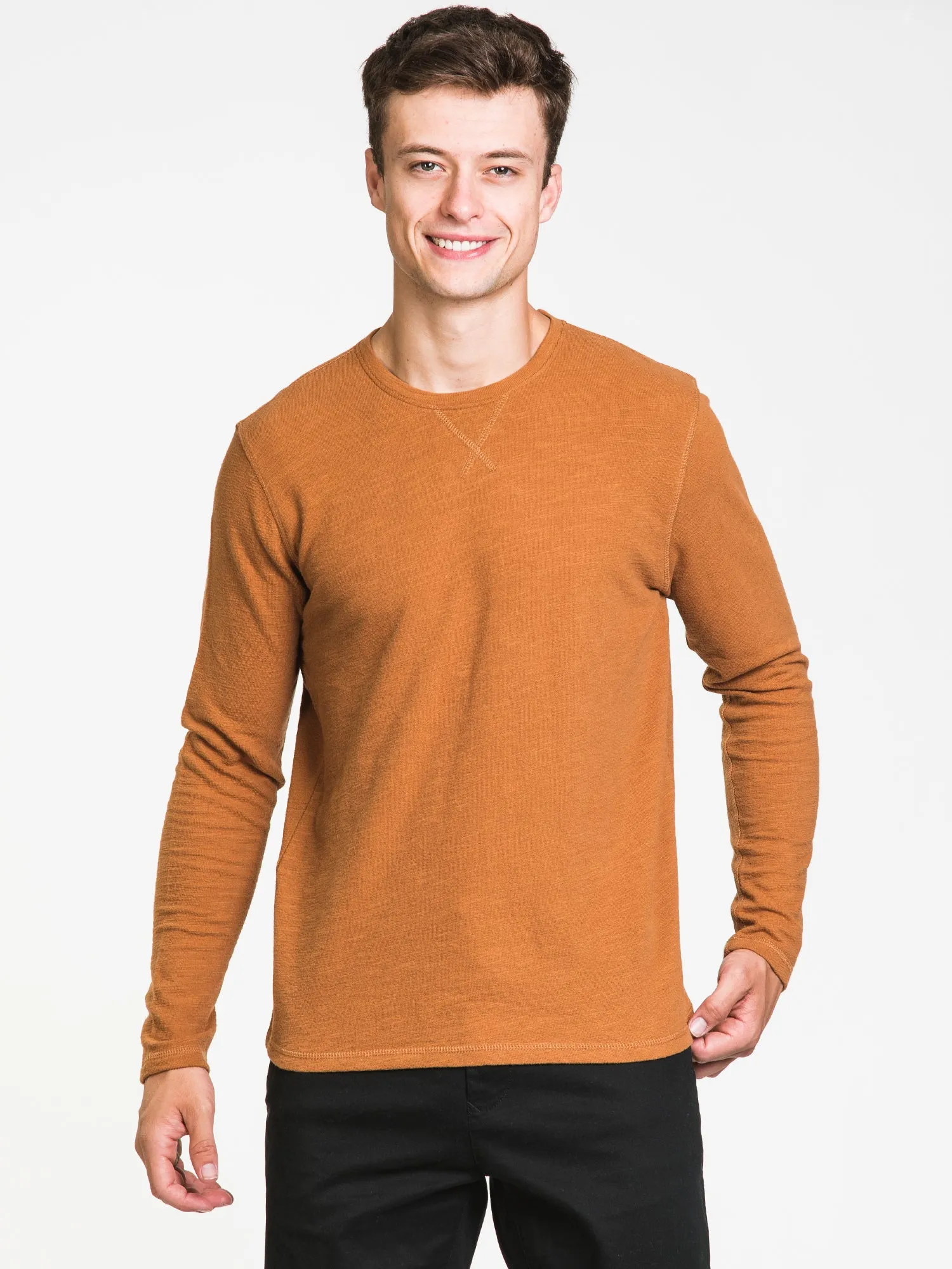 KOLBY LONG SLEEVE TEXTURE TEE - CLEARANCE