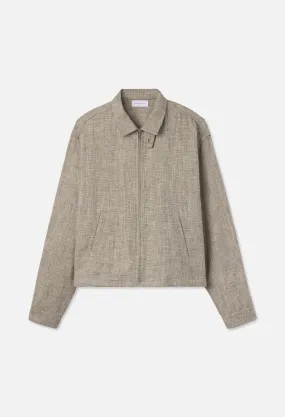 Linen Cropped Short Jacket / Tan