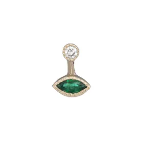 Marquise Emerald Drop Stud (Single)