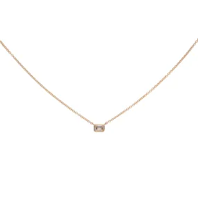 Metier Modern 14k .34ct White Emerald Cut Diamond Necklace - 16