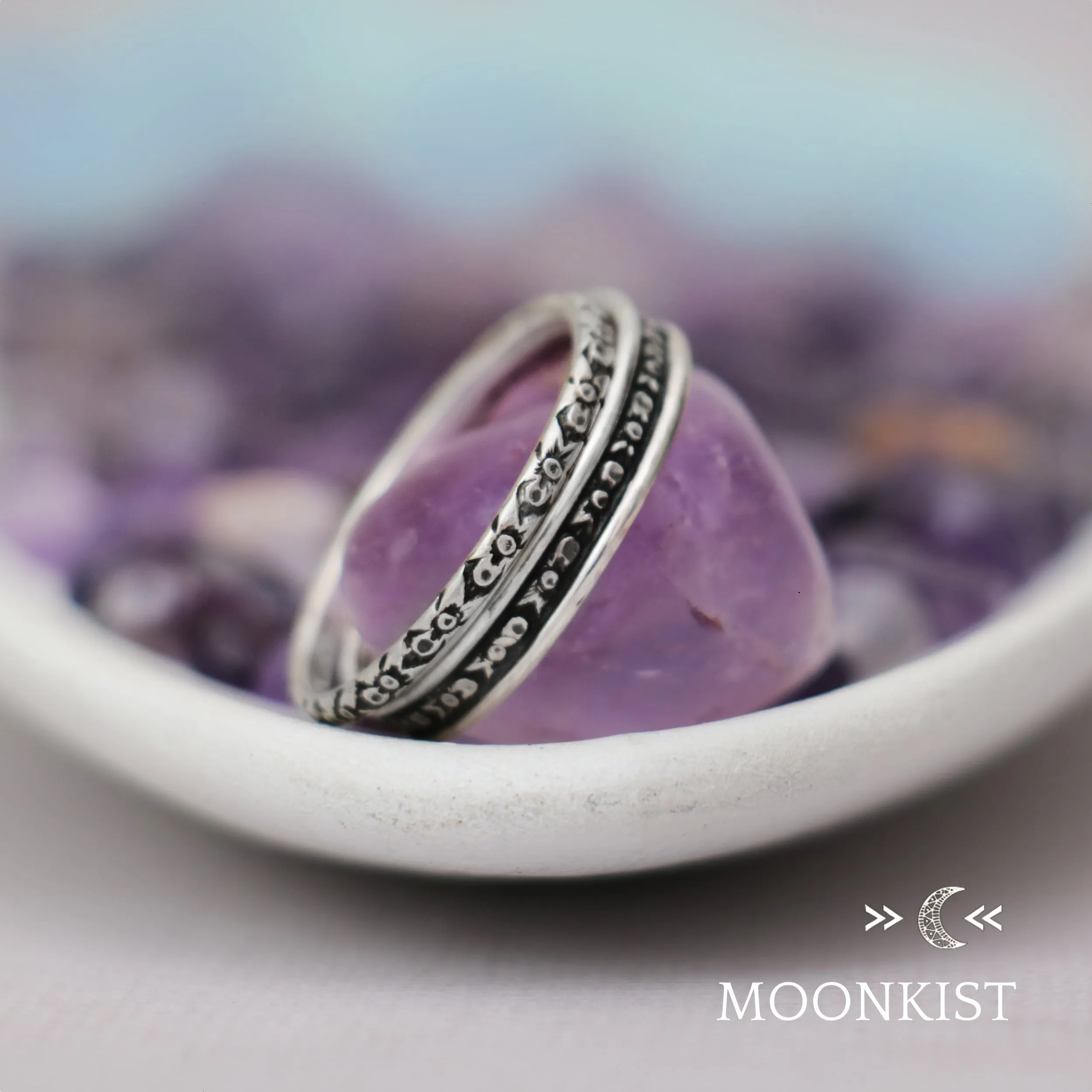 Narrow and Wide Iris Wedding Band Set | Moonkist Designs