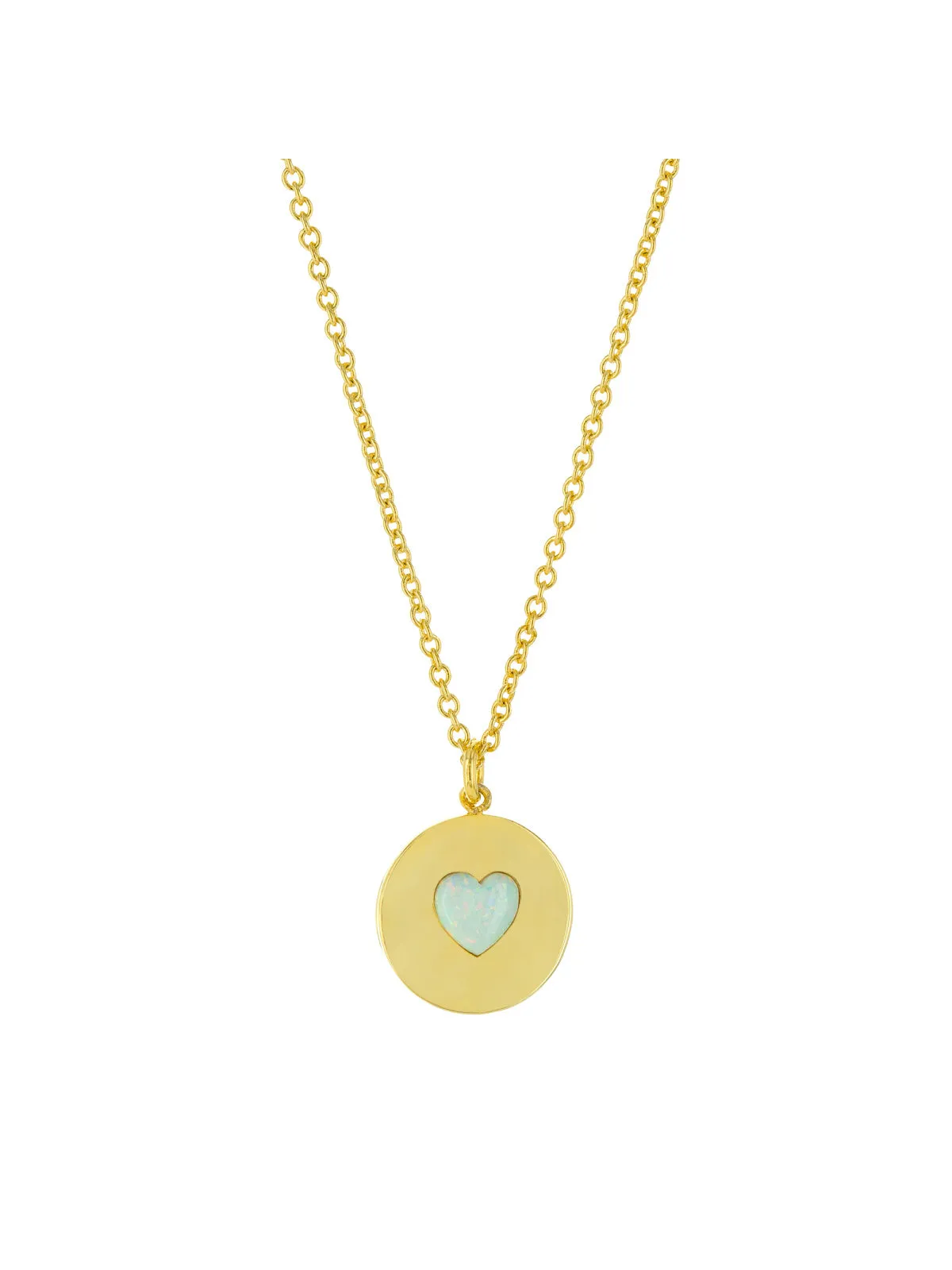 Opal Heart Medallion Necklace