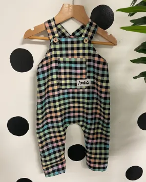 Pastel Tartan Dungarees (3mnths -14yrs)