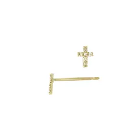 Petite Cross Diamond Earrings