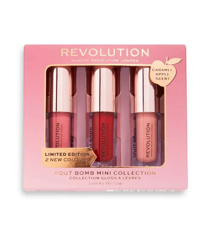 Revolution - Set de mini brillos de labios Pout Bomb - Caramel Apple