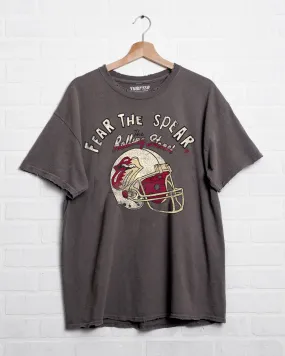 Rolling Stones FSU Helmet Lick Charcoal Thrifted Tee