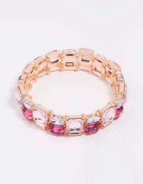 Rose Gold Square Stretch Bracelet