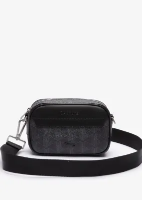 Sacoche bandoulière Lacoste reporter bag monogramme  noir