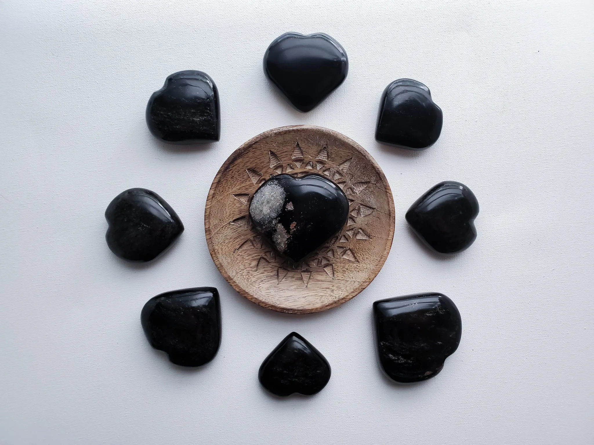 Silver Sheen Obsidian Heart