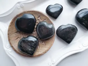 Silver Sheen Obsidian Heart