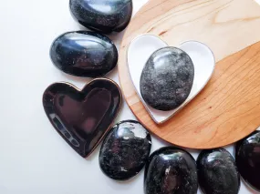 Silver Sheen Obsidian Palm Stone