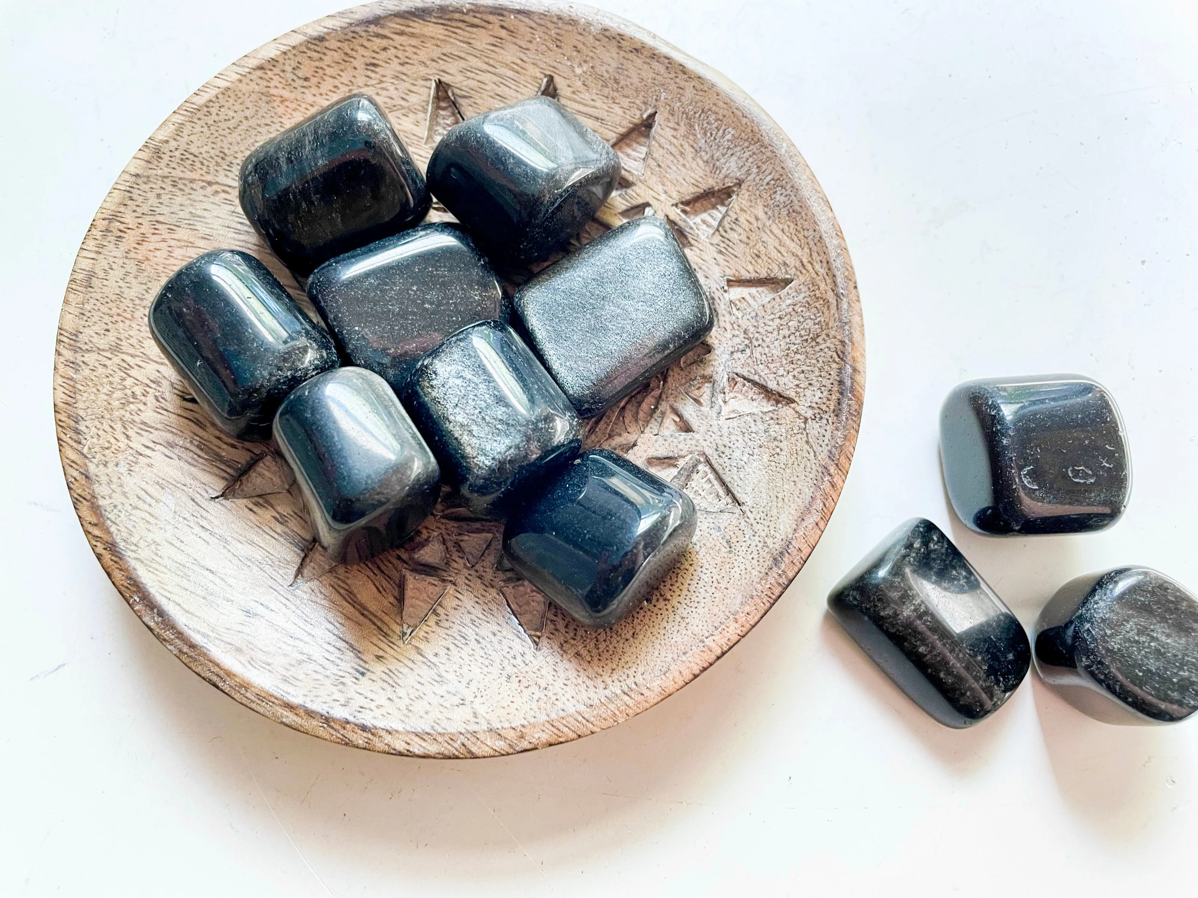 Silver Sheen Obsidian Tumbled Stone