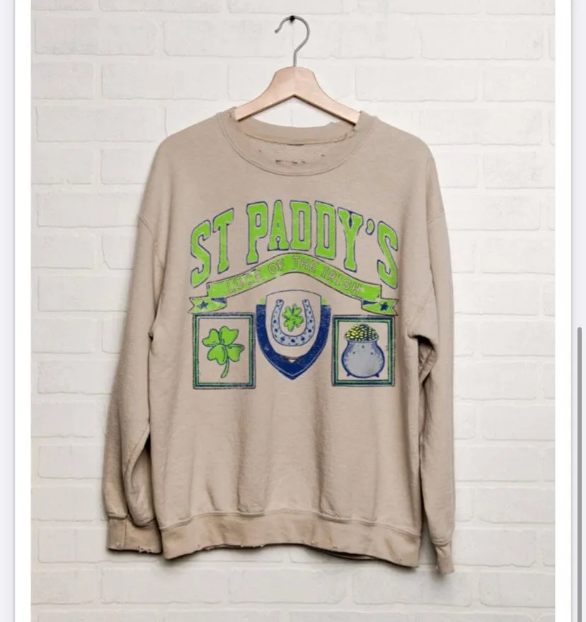 St. Patrick's Day Patch Sand Thrifted Sweatshirt