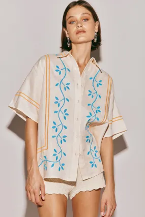 Sunsets In Capri Linen Shirt Natural