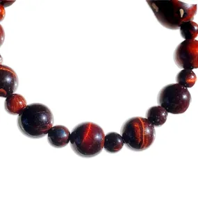 Tiger’s Eye gemstone and Tibetan Agate bracelet