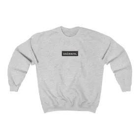 unlearn Dark Grey Box Logo - Relaxed Fit Crewneck Sweatshirt