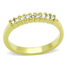 WildKlass Stainless Steel Eternity Ring IP Gold Women Top Grade Crystal Clear