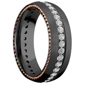 Zirconium with Satin Finish and 14K Rose Gold Inlay